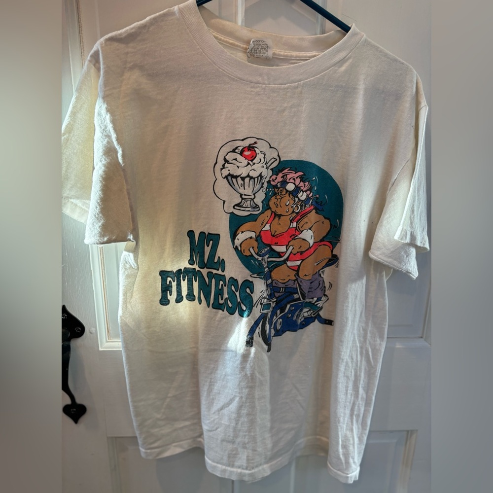 Vintage Savvy exercise comedy women’s tee tee shirt size large